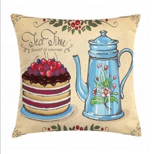 Tea Time 16” x 16” inch pillow cover